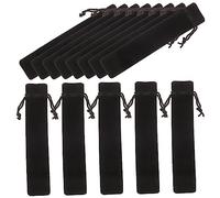 Angoily Lot de 15 Paquet à Stylos Résistants Poussière Trousse à Stylos en Épais Design Noir pour École et Bureau Pochette