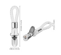 Angoily Lot de 16 Pinces Porte-serviettes de Salle de Bain en Fer Antirouille Corde de Coton Tressée Couleur Crème, Clips Polyvalents pour Torchons et Serviettes, Accessoires Pratiques