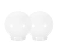 Angoily Lot de 2 Abat-Jour Sphériques en Acrylique Lait Opaque Diamètre 15 CM Filetage 8 CM pour Lampe Suspendue Plafonnier et Lustre Remplacement Solide pour Usage Intérieur et