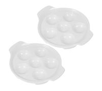 Angoily Lot de 2 Assiettes à Escargots en Céramique 7 Pouces Plats à Gratin d'Escargots avec Double Anse Vaisselle Résistante à la Chaleur pour Cuisson au Four et Service à la Maison