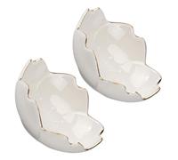 Angoily Lot de 2 Assiettes à Tremper en Céramique Blanche à Motif Fleur de Cerisier Plats à Sauce pour Condiments la Cuisine Barbecue et Pique-Niques Bols à Vinaigre Vaisselle