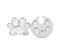 Angoily Lot de 2 Bagues Réglables pour Nail Art Palette de Manucure 5 Puits Ronds et Forme Empreinte de Pied Support Pratique pour Vernis à Ongles Outil Professionnel et Débutants