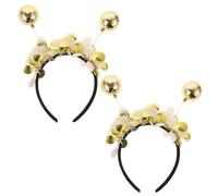 Angoily Lot de 2 Bandeaux Décoratifs pour Cheveux Dorés Boules Disco Laser PU Accessoires de Fête Légers et Confortables Bandeaux Cosplay pour Soirées et Événements Festifs