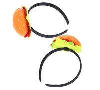 Angoily Lot de 2 Bandeaux Hamburger Fantaisie pour Fête Serrage-Têtes Légers et Antidérapants Accessoires Gourmands pour Carnaval Anniversaire et Événements Festifs