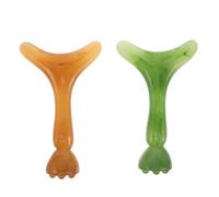 Angoily Lot de 2 Bâtons de Massage Facial en Résine de Queue de Poisson, Outils Gua Sha Contour des Yeux Multifonctions, Rouleaux D’acupression Légers pour Soins Visage et Yeux,