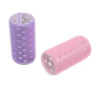 Angoily Lot de 2 Bigoudis Jumbo en Plastique pour Frange, Large Noyau Chauffant en Aluminium, Facile à Utiliser, Effet Volume Naturel, Couleurs Rose et Violet, Coiffage Maison et Cheveux