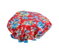 Angoily Lot de 2 Bonnets de Bain Imperméables Imprimés 2pcs Taille Unique Double Couche Élastique pour Femme Usage Bain Spa Protection Cheveux Fleurs Violettes Rouges