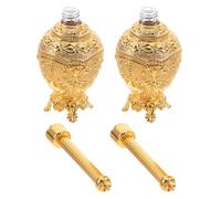 Angoily Lot de 2 Bouteilles D’Eau Bénite Catholiques en Alliage Doré et Verre Transparent Flacons Rechargeables Décoratifs pour Cérémonies Religieuses et Voyages Spirituels