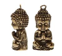 Angoily Lot de 2 Breloques Bouddha en Laiton Style Chinois pour Fabrication de Bijoux Diy, Design Joli et Aspect Brillant, pour Paquet ou Présents