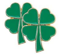 Angoily Lot de 2 Broches Trèfle à Quatre Feuilles Vertes pour Femmes en Alliage, Design Sécurisé et Élégant, pour Fêtes et Mariages