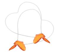 Angoily Lot de 2 Colliers Hip-hop Pendentifs de Poulet Frit Réalistes, Chaîne Décorative en Métal Doux, Accessoire Créatif pour Style Urbain et Fête, Ornement Alimentaire Original