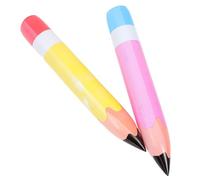 Angoily Lot de 2 Crayons Gonflables Géants 70 CM en PVC Jaune et Rose Décoration Gonflable pour Fête d'Anniversaire Thème de L'École Accessoire Ludique et Coloré pour Événement