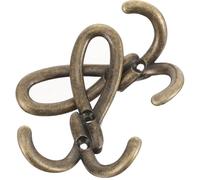 Angoily Lot de 2 Crochets Muraux en Alliage Double Branche 99x26 Mm, Finition Cuivre Vert Antique, Crochets Robustes pour Manteaux et Serviettes, Adaptés Salle de Bain Cuisine, Patères