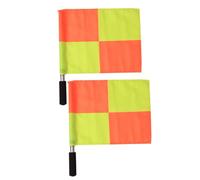 Angoily Lot de 2 Drapeaux D'arbitre de Football à Grands Carreaux, Polyester Solide, Haute Visibilité, 40 X 40 Cm, pour Juges de Ligne et Entraînement Sportif, Équipement Style