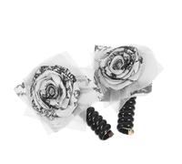 Angoily Lot de 2 Élastiques à Cheveux en Fil Téléphonique Style Chinois avec Motif Mille Caractères Spirale Perlée Accessoires pour Tresses et Queue de Cheval Bandeaux Bouffants pour