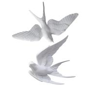 Angoily Lot de 2 Figurines D'oiseaux 3d en Résine pour Décoration Murale Intérieure, Salon et Entrée, Modèle Hirondelle Réaliste, Décoration Murale Nordique Moderne, Facile à Fixer,