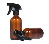 Angoily Lot de 2 Flacons Pulvérisateurs à Pression Manuelle en Verre de 240 Ml Pulvérisateur Jardin et Coiffure Marron Réutilisable et Portable pour Arrosage Plantes et Soins
