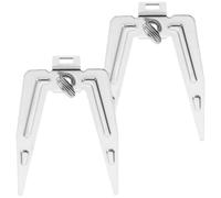 Angoily Lot de 2 Fourchettes à Rôtir Rotatives en Acier Inoxydable, Broche pour Barbecue et Friteuse à Air, pour Poulet Rôti, Viande et Poisson, Camping et Repas en Plein Air