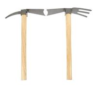 Angoily Lot de 2 Houes de Jardin Portatives en Acier Manganèse Manches en Bois Outils Multifonctions pour Binage et Désherbage pour Cultures Maraîchères et Jardinage Extérieur