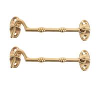 Angoily Lot de 2 loquets anti-vent en laiton : loquet métallique épais de 10,5 cm pour fenêtres et portes de chambre - verrou anti-vent pour fenêtres coulissantes.