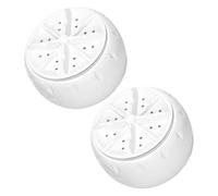 Angoily Lot de 2 Mini Lave-linge Turbo Portables USB 2,5 Kg, Plastique Robuste, Blanc, Entièrement Automatiques, pour Camping-car et Voyages, Lave-linge de Voyage Compact