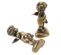 Angoily Lot de 2 Mini Ornements pour Bain d'oiseaux en Laiton, Disques Décoratifs Extérieurs de Cupidon, Purification d'eau pour Bain d'oiseaux de Jardin, Accessoire Décoratif