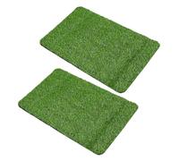Angoily Lot de 2 Paillassons en Gazon Artificiel 38x58 Cm, Tapis d'apprentissage Propreté pour Chiens, Gazon Synthétique Résistant aux Intempéries, pour Balcon, Terrasse et Entrée