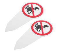 Angoily Lot de 2 Panneaux « Interdit aux Déjections Canines » avec Piquet en Aluminium Résistant aux Intempéries Ornement de Jardin Décoratif pour Pelouse Panneau Avertissement pour