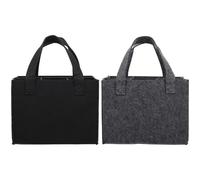 Angoily Lot de 2 Paquet à Vin en Feutre pour 6 Bouteilles Séparateurs Poignées Renforcées Couleurs Noir et Gris pour Transport Sécurisé et Rangement Pratique des Bouteilles de Vin