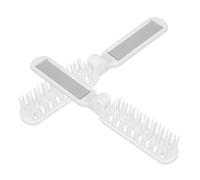 Angoily Lot de 2 Peignes Pliables Miroir Intégré Brosses à Cheveux Compactes Blanches Petites Brosses de Voyage pour Femmes Accessoires Coiffure Portables et Pratiques