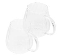 Angoily Lot de 2 Pichets à Lait en Verre Rayé, 250 Ml, Tasse à Lait Délicate et Gobelet à Jus Portable pour Café, Thé, Boissons Froides, Vaisselle de Table Polyvalente, Usage Domestique