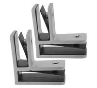 Angoily Lot de 2 Pinces à Verre en Acier Inoxydable Finition Satinée, Clips de Support pour Garde-corps Balcon, Fixation 90° pour Panneaux Verre 10-12 Mm, Résistantes la Corrosion