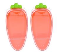 Angoily Lot de 2 plateaux compartimentés pour carottes avec couvercle - Boîtes alimentaires à 2 compartiments avec couvercle - Boîtes à goûter de voyage compartimentées - empilables pour fruits et