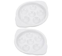 Angoily Lot de 2 Plats à Escargots en Céramique 7 Pouces Rainures Antidérapantes Poêles à Fruits de Mer pour Four et Barbecue Assiettes à Apéritif Cuisine et Restaurant