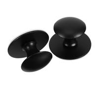 Angoily Lot de 2 Poignées Adhésives pour Meubles en Acier Inoxydable Noir Mat, Poignées de Tiroir sans Perçage Ventouse Puissante, Barres D’Appui de Compactes pour Salle de Bain Cuisine