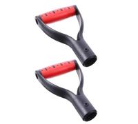Angoily Lot de 2 Poignées de Pelle en Plastique Rouge et Noir Forme Diamètre Intérieur 32 CM Remplacement pour Manche D’Outil de Jardinage Accessoires pour Pelle à Neige et Râteau