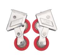 Angoily Lot de 2 poulies de rail pour porte coulissante, double galet pour fenêtres en alliage d'aluminium, placards, patios, garages, portes moustiquaires