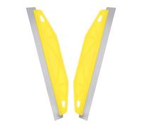 Angoily Lot de 2 Protège-bordures Peinture en Acier Inoxydable Jaune, Outil de Finition pour Murs, Grattoir et Guide de Coupe Précis pour Plinthes et Bordures, Outil Professionnel