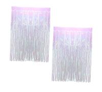 Angoily Lot De 2 Rideaux De Pluie De Fête Irisés 1 m x 2,5 m en Plastique Transparent Décor Mural Festive pour Anniversaire, Mariage Et Scène, Fond De Décoration Coloré Rainbow