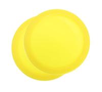 Angoily Lot de 2 Rondelles de Hockey en Plastique 64 Mm Jaune, Accessoires pour Table de Hockey sur Air, Palets D'entraînement et Compétition, pour Salle de Loisirs et Jeux