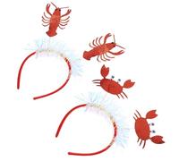 Angoily Lot de 2 Serrage-Têtes Fête Motif Vie Marine Bandeaux Crustacés Accessoire Carnaval Confortable en Matériau Solide pour Déguisement et Fête Costumée