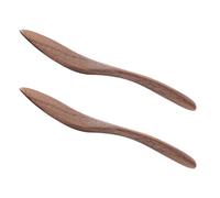 Angoily Lot de 2 Spatules à Beurre en Bois de Noyer Noir 15 X 2 CM Racloir Ergonomique Multifonction pour Beurre Confiture et Fromage Accessoire Pratique Maison Boulangerie