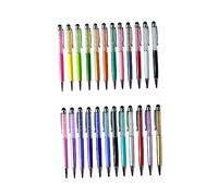 Angoily Lot De 2 Stylets Multifonctions en Cristal Diamant pour Écran Capacitif, Stylo à Bille Rétractable Argenté, Compatible Tablettes Et Smartphones, Design Élégant, Usage Quotidien Tactile