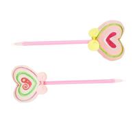 Angoily Lot de 2 Stylos à Bille en Peluche Rose Double et Triple Cœur, Écriture Fluide, Pointe Fine, Stylos Décoratifs Saint-valentin, pour Écrire un Journal L'école