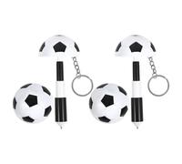Angoily Lot de 2 Stylos à Bille Télescopiques Football Porte-clés, Stylo Multifonctions pour Étudiants, Présent Scolaire Pratique et Original, Encre Fluide, Design Sport Compact