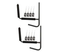 Angoily Lot de 2 Supports Muraux Multifonctionnels Réglables pour Kayak et Planche de Surf, en Acier Noir Robuste, Crochets Larges pour Rangement Garage Intérieur et Extérieur, Solution