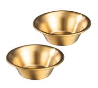 Angoily Lot de 2 Tasses à Trempette en Acier Inoxydable, Petites Coupelles à Sauce Dorées, Récipients Pratiques pour Condiments et Sauces Steak, Accessoires la Cuisine pour Restaurant