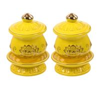 Angoily Lot de 2 Tasses en Céramique Blanche de Fleur de Lotus, Récipients à Eau Bénite Bouddhistes pour Rituels, Décoration de Temple et Cérémonie, Accessoires Religieux Essentiels