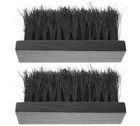 Angoily Lot de 2 Têtes de Brosse pour Cheminée en Fibres Végétales Brunes Brosse de Remplacement pour Poêle à Bois Nettoyage des Cendres Adaptée Maison et Villa
