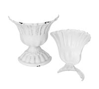 Angoily Lot de 2 Vases Demi-Urne en Fer Vieilli Décoration Murale Rustique pour Plantes Artificielles et Fleurs Séchées Pot de Fleurs Mural et Centre de Table Style Campagne Française